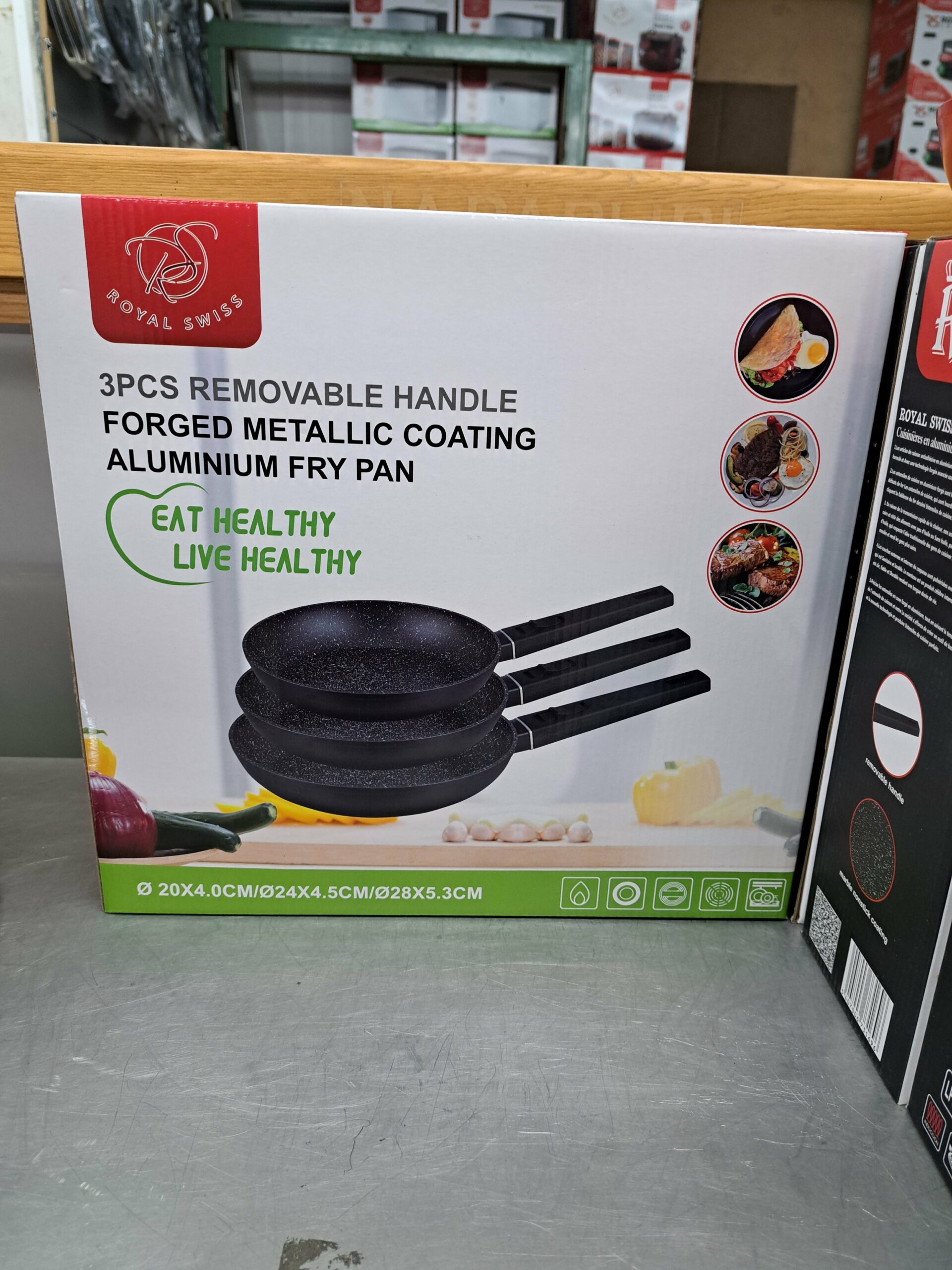 Poêlep 3pcs amovible noir