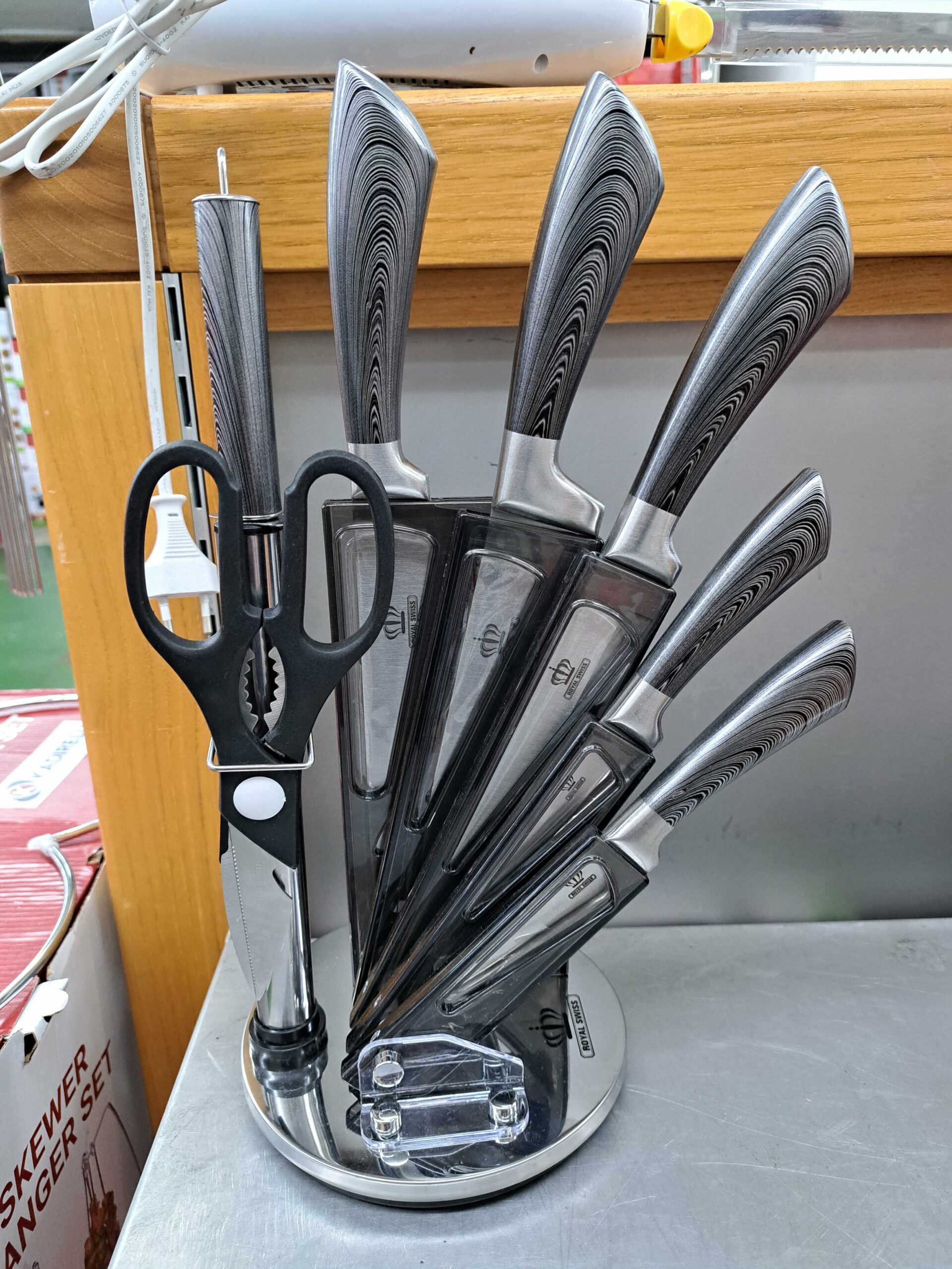 Socle bois gris