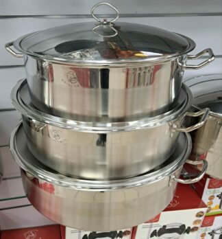 StockPot 6pcs - Faitout inox 18L+25L+30L