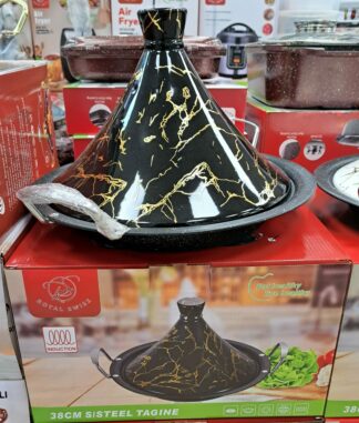 Tajine 38cm noir marbré
