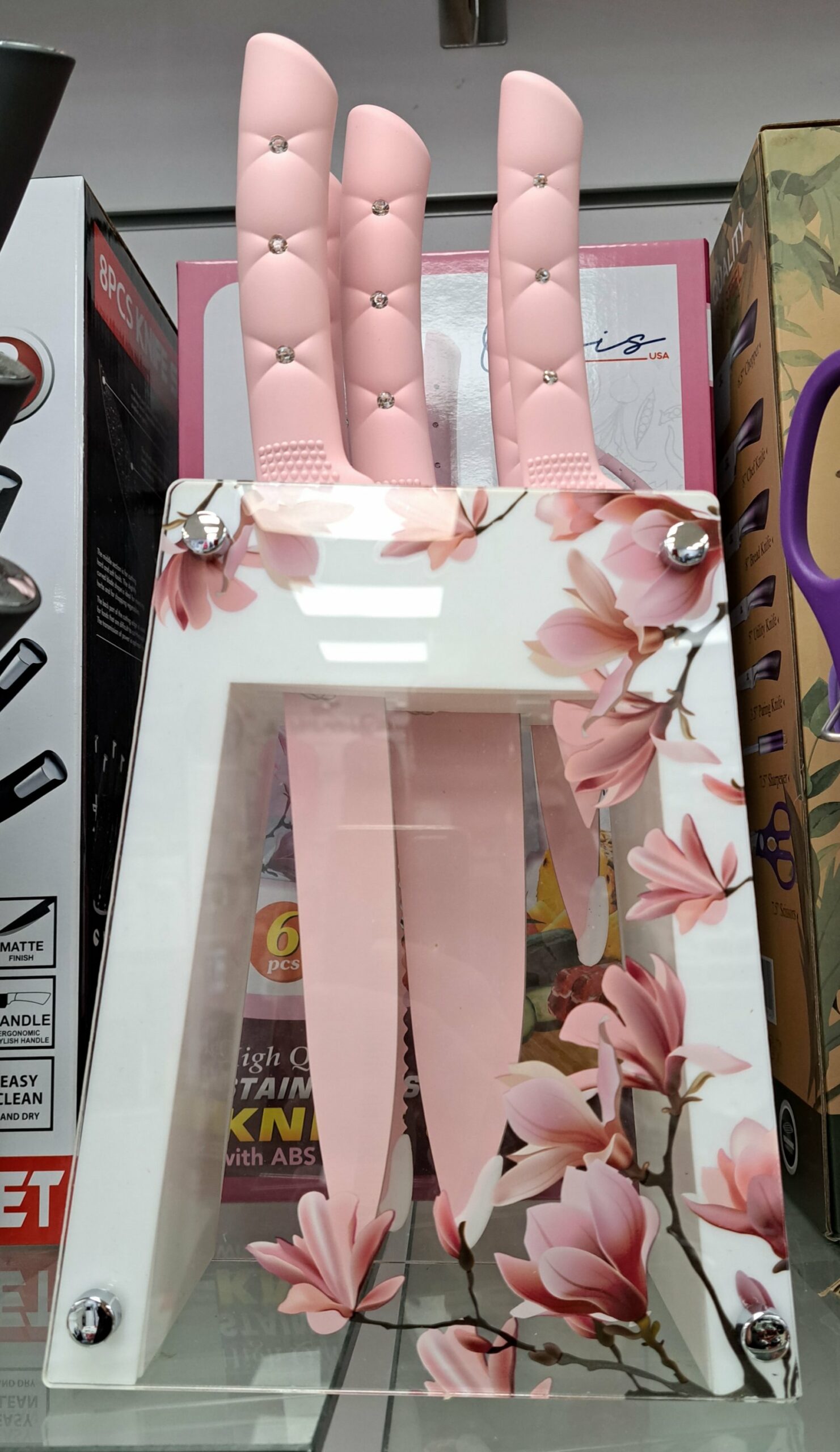 Couteaux socle rose