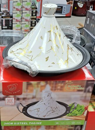 Tajine 34cm Marbré Blanc