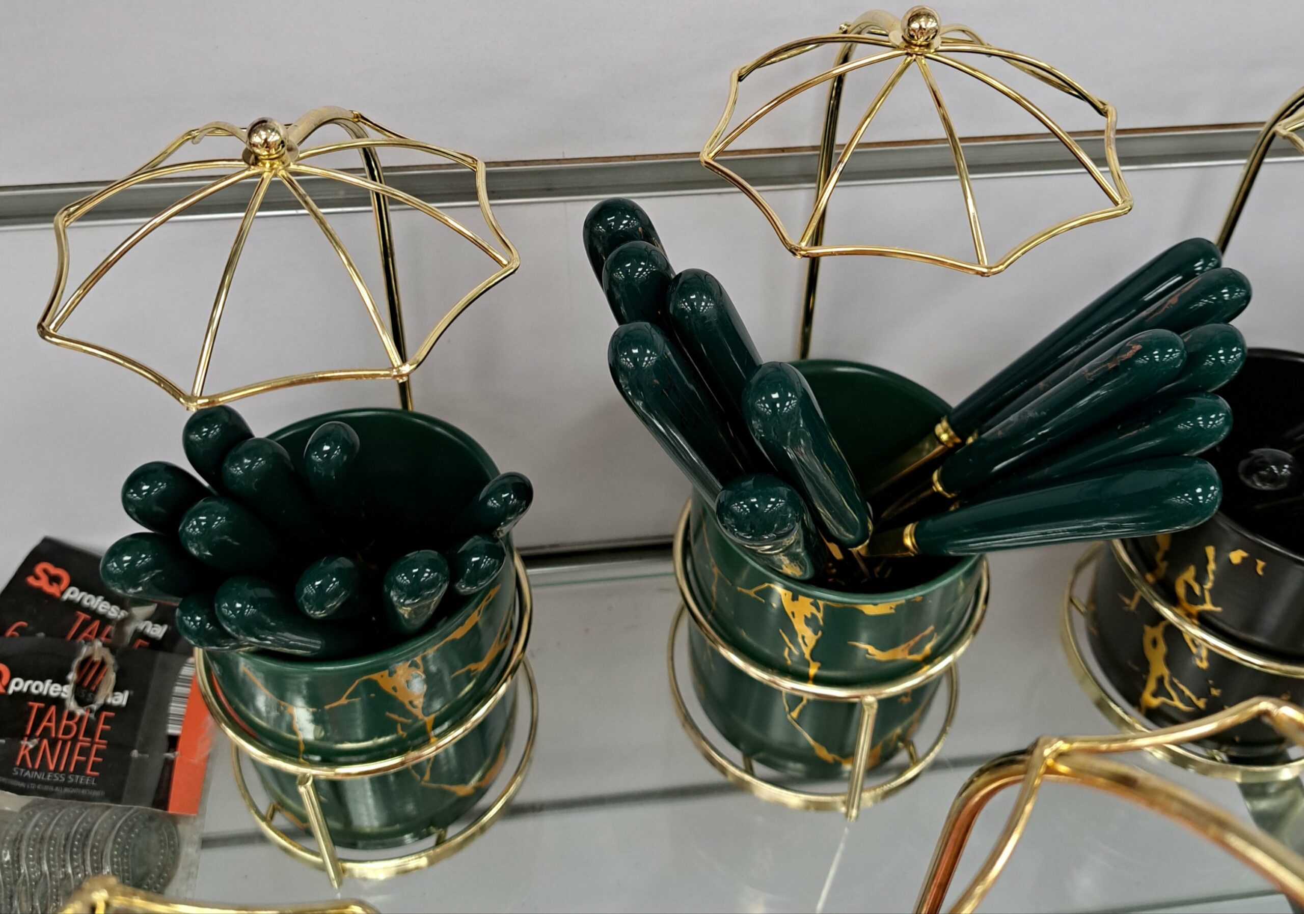 Ménagère 24pcs vert/marbré