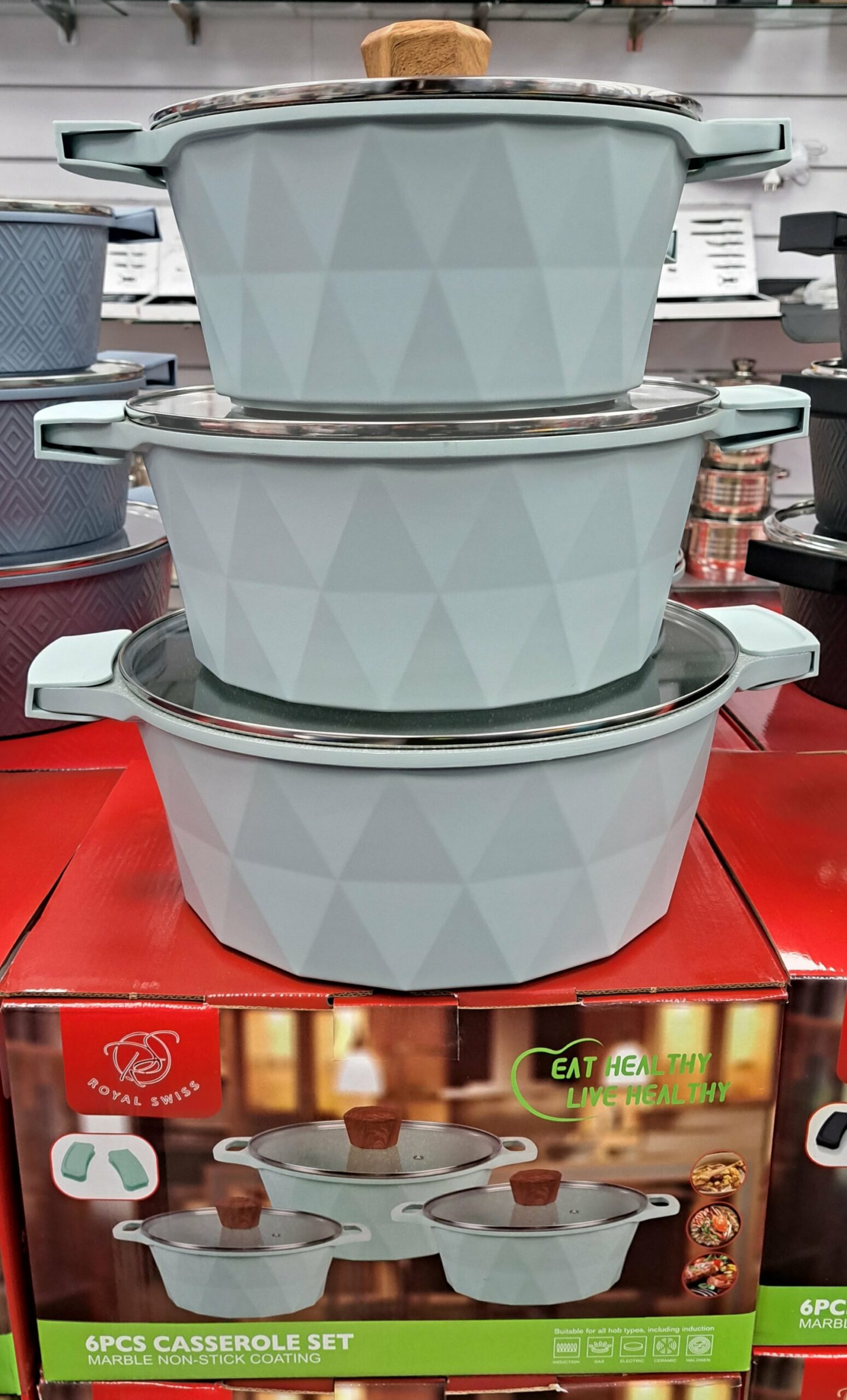 Faitout 24cm+28cm+32cm Diamant mint