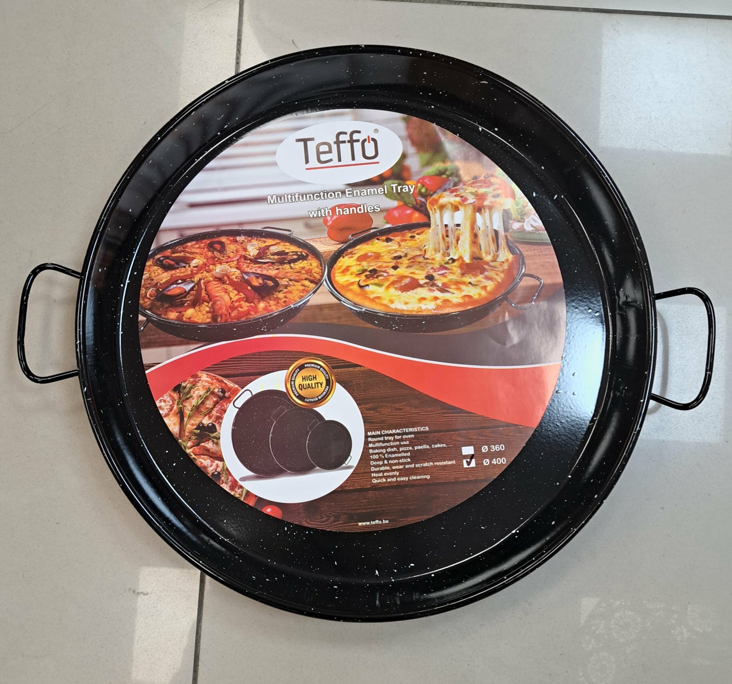 Plat émaillé 40cm avec poignet