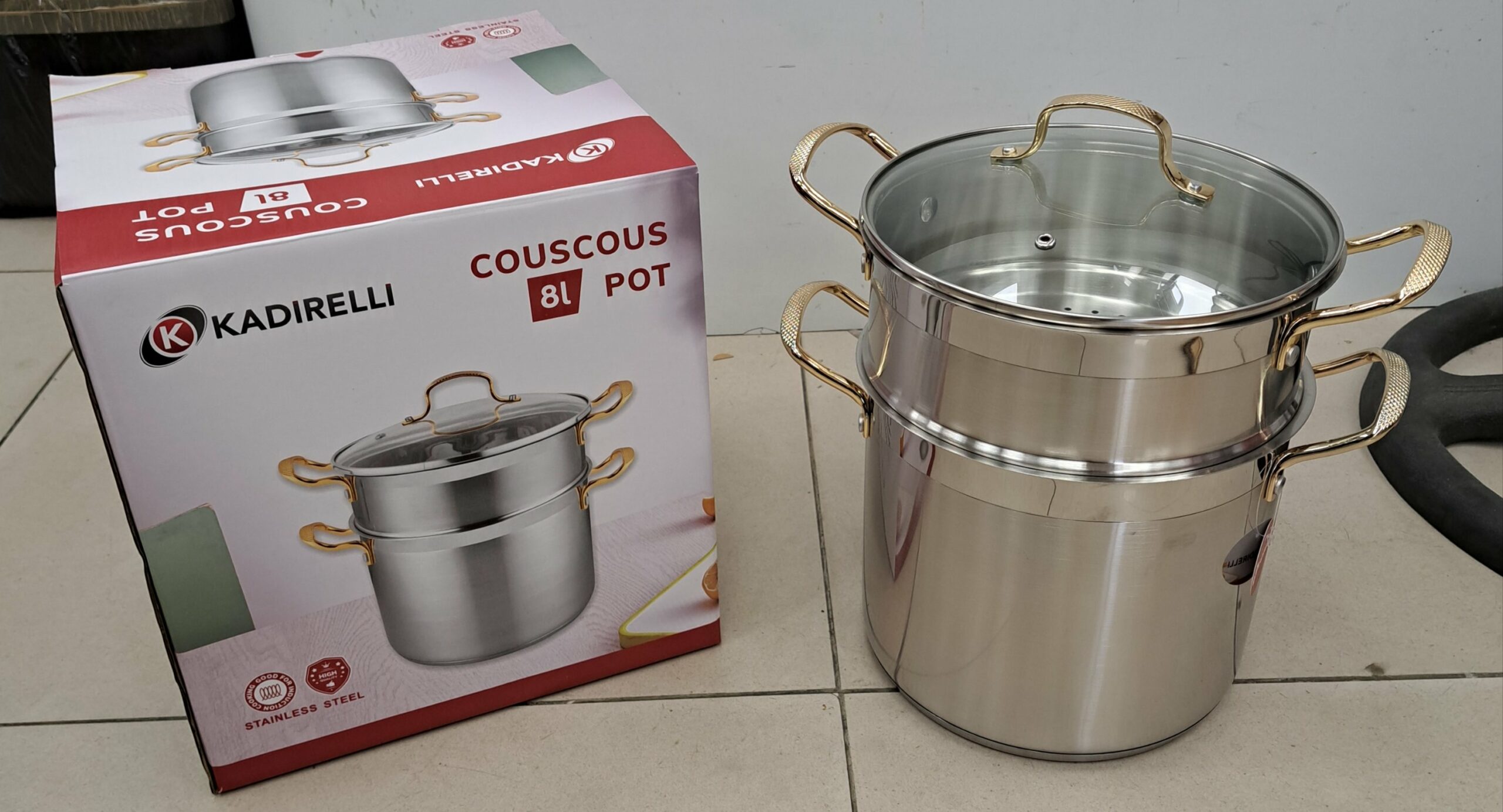 Couscoussier inox doré 8L