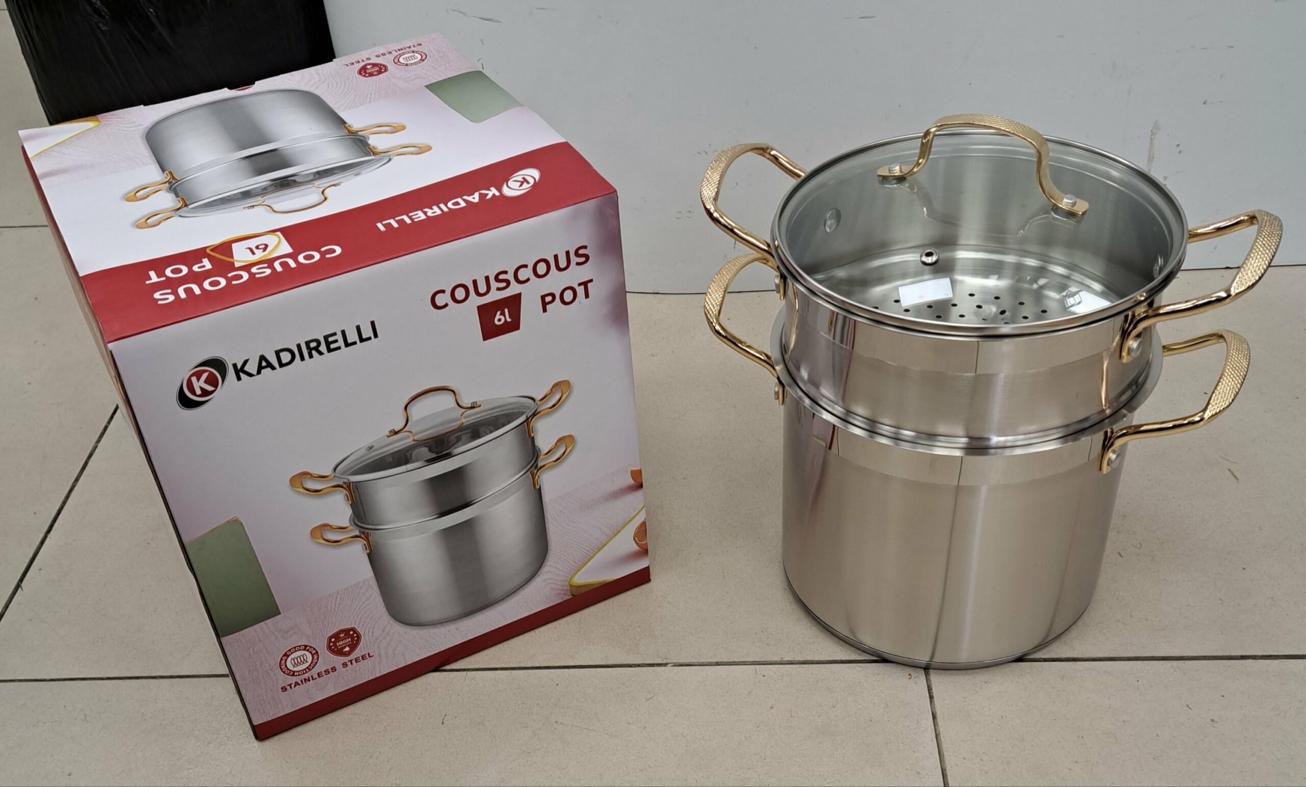 Couscoussier inox doré 6L