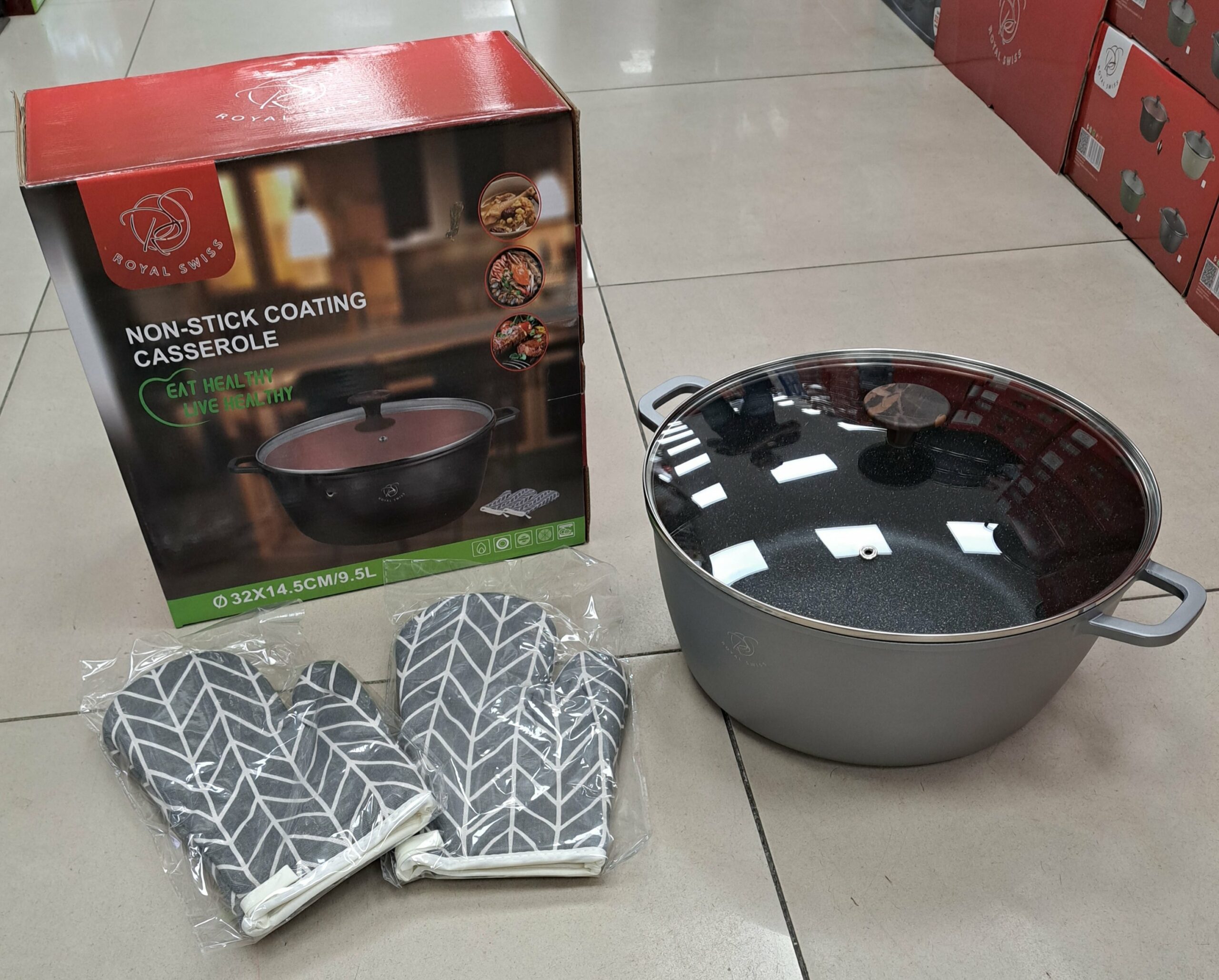 Faitout 32cm + gant X2 SILVER