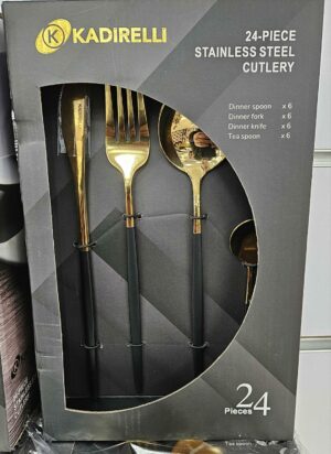 Ménagère 24pcs - Modern/Black+Gold