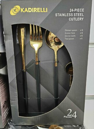 Ménagère 24pcs - Modern/Black+Gold