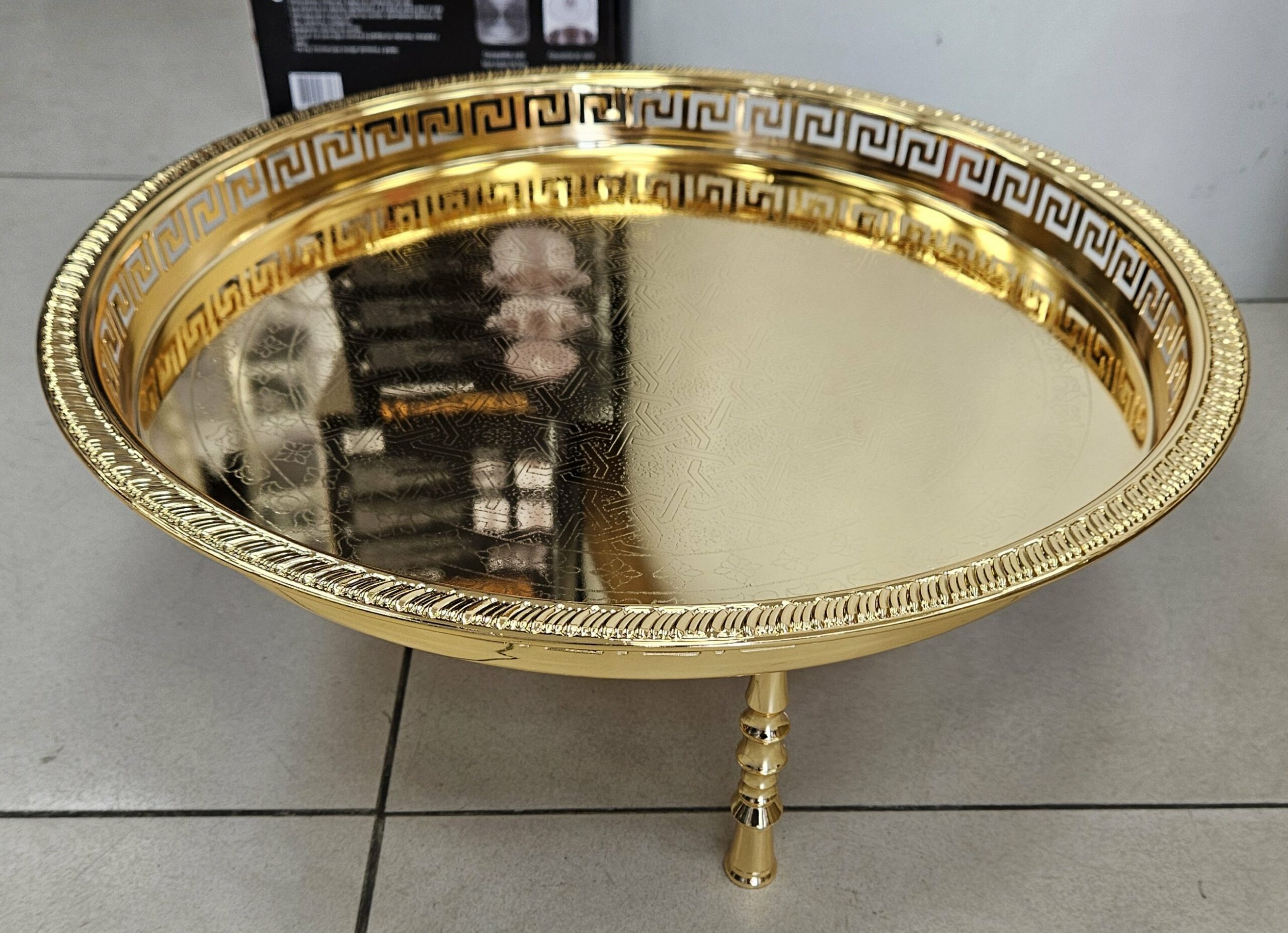Plateau avec pied gold moyen - K94013M