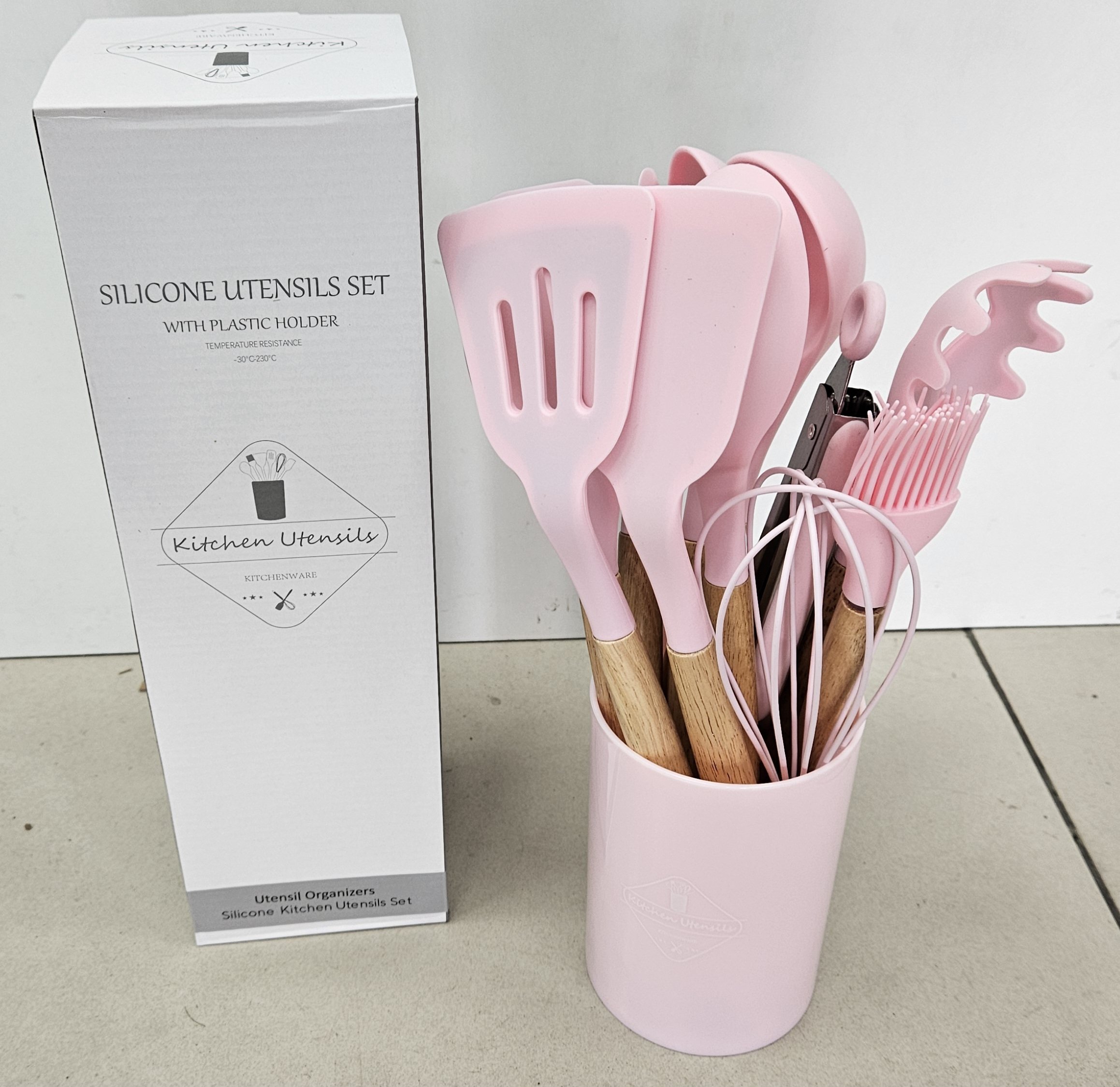 Ustensile silicone 12pcs - Rose