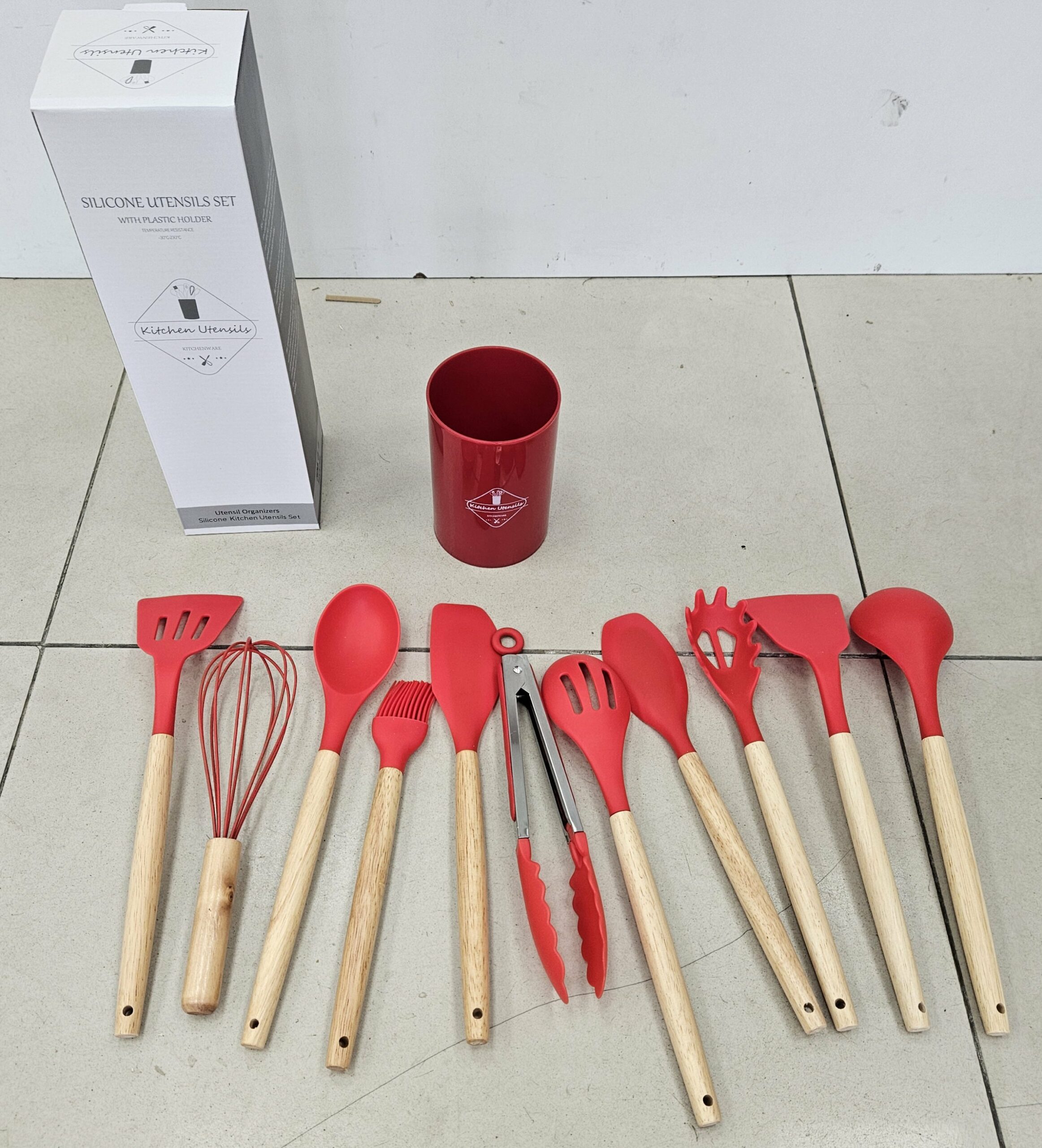 Ustensile silicone 12pcs - Rouge – Image 2