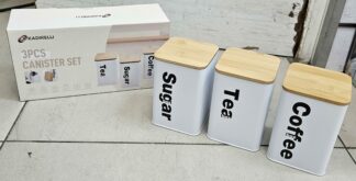 Pot à épices 3pcs Carré/Blanc - K203-W5