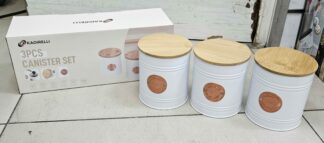 Pot à épices 3pcs Rond/Blanc-Cuivre - K103-W3