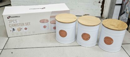 Pot à épices 3pcs Rond/Blanc-Cuivre - K103-W3