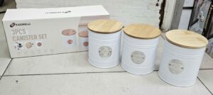 Pot à épices 3pcs Rond/Blanc-Argenté - K103-W2