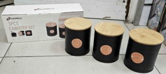 Pot à épices 3pcs Rond/Noir - K103-B1