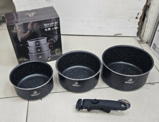 Casserolle 3pcs + 1 manche adaptatif