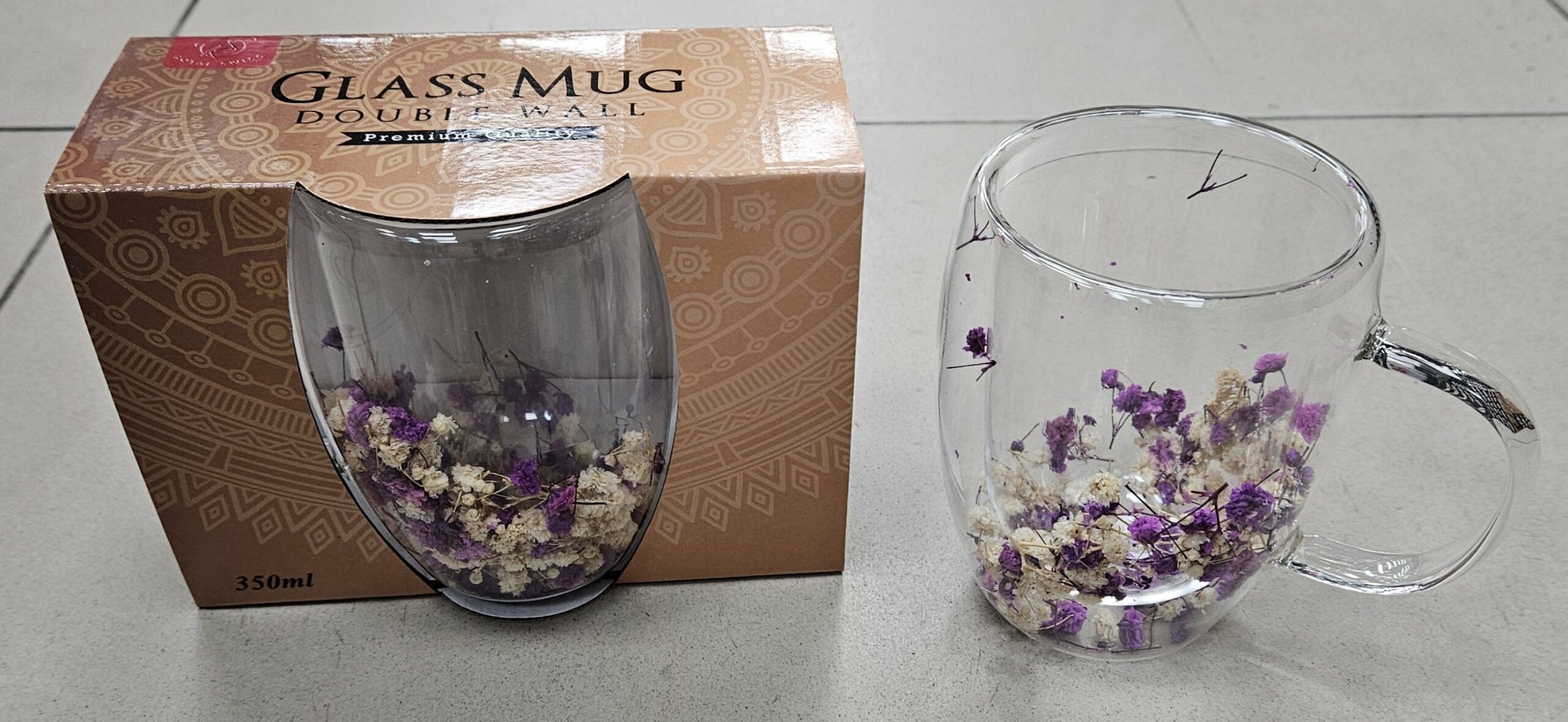 Mug double parroi avec Fleurs