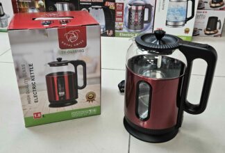 Bouilloire électrique 1.8L Verre/Rouge