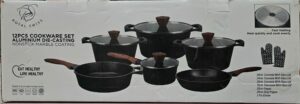 Batterie de cuisine 12pcs - Rhombus F28 - Noir