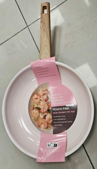 Poele 28cm Ceramique Rose