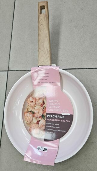 Poele 24cm ceramique rose