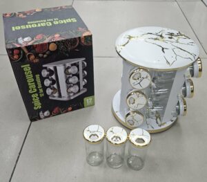 Caroussel à épices 12pcs Blanc Marbré