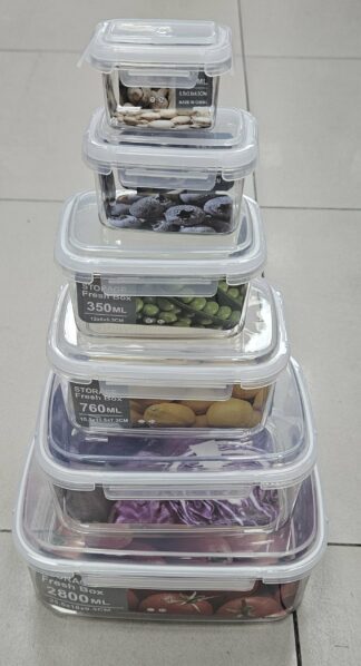 Tuperware rectangle 6pcs