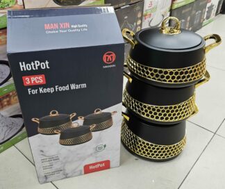 Thermos Alimentaire 2L+2.5L+3L Noir+Gold