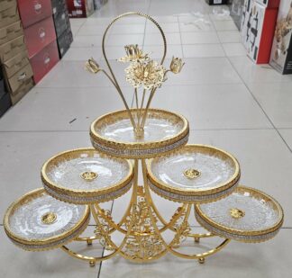 Présentoir 5 Etages Strass/Gold