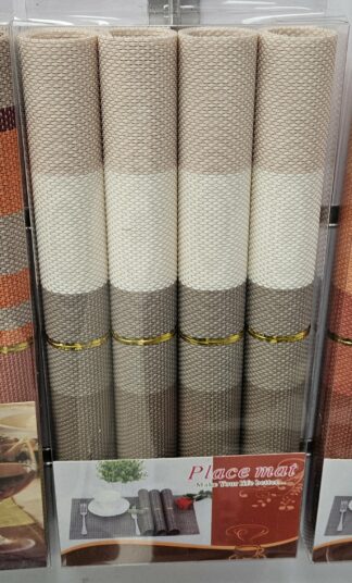 Set de table 4pcs Blanc/marron