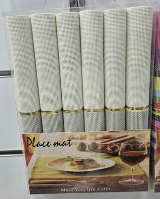 Set de table 6pcs Blanc/beige