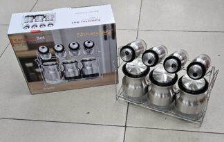 Pot à épices 8pcs - Inox+verre