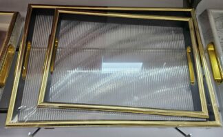 Plateau en bois 2pcs noir