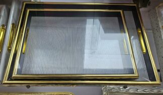 Plateau en bois 2pcs noir+gold