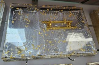 Plateau en bois avec poignet + 6 ramequin noir