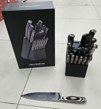 Couteaux socle 15pcs Martelé