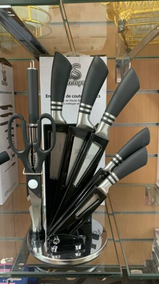 Couteaux socle inox 8pcs Black - YS008B