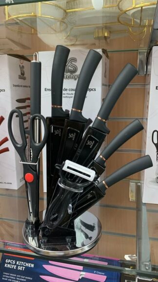 Couteaux socle 9pcs Black - YS009B