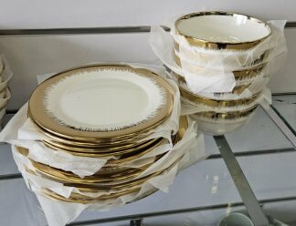 Service en porcelaine 18pcs - Rond doré - YS-T42