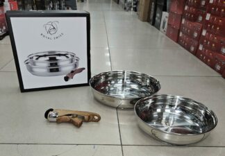 Poele 2pcs + 1 manche Inox RS