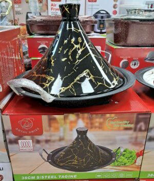 Tajine 38 CM Noir Marbré