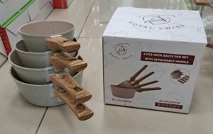 Casserolle 4 Pièces Manche Amovible - Beige