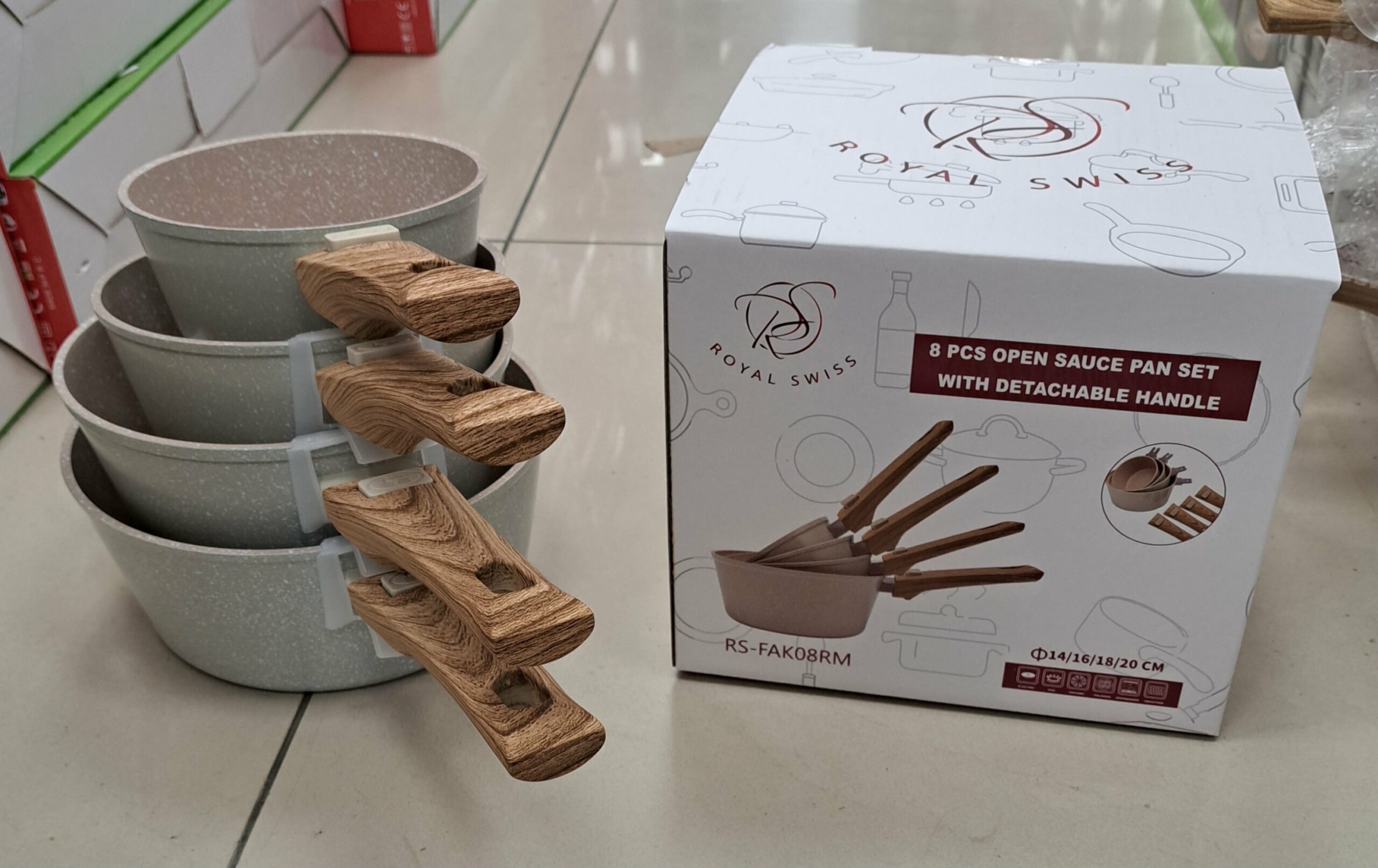 Casserolle 4 Pièces Manche Amovible - Beige