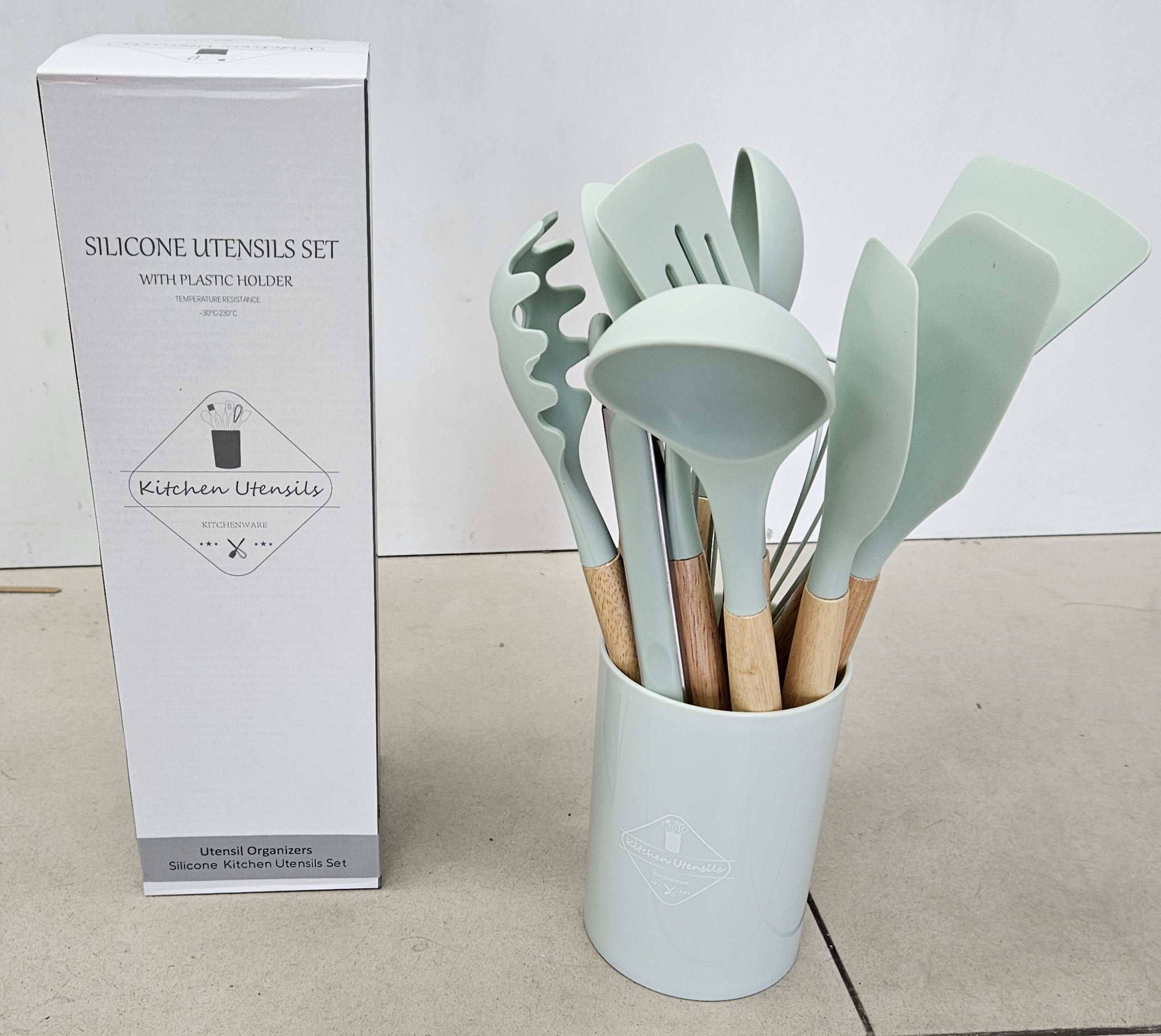 Ustensile Silicone 12 Pièces - Cyan