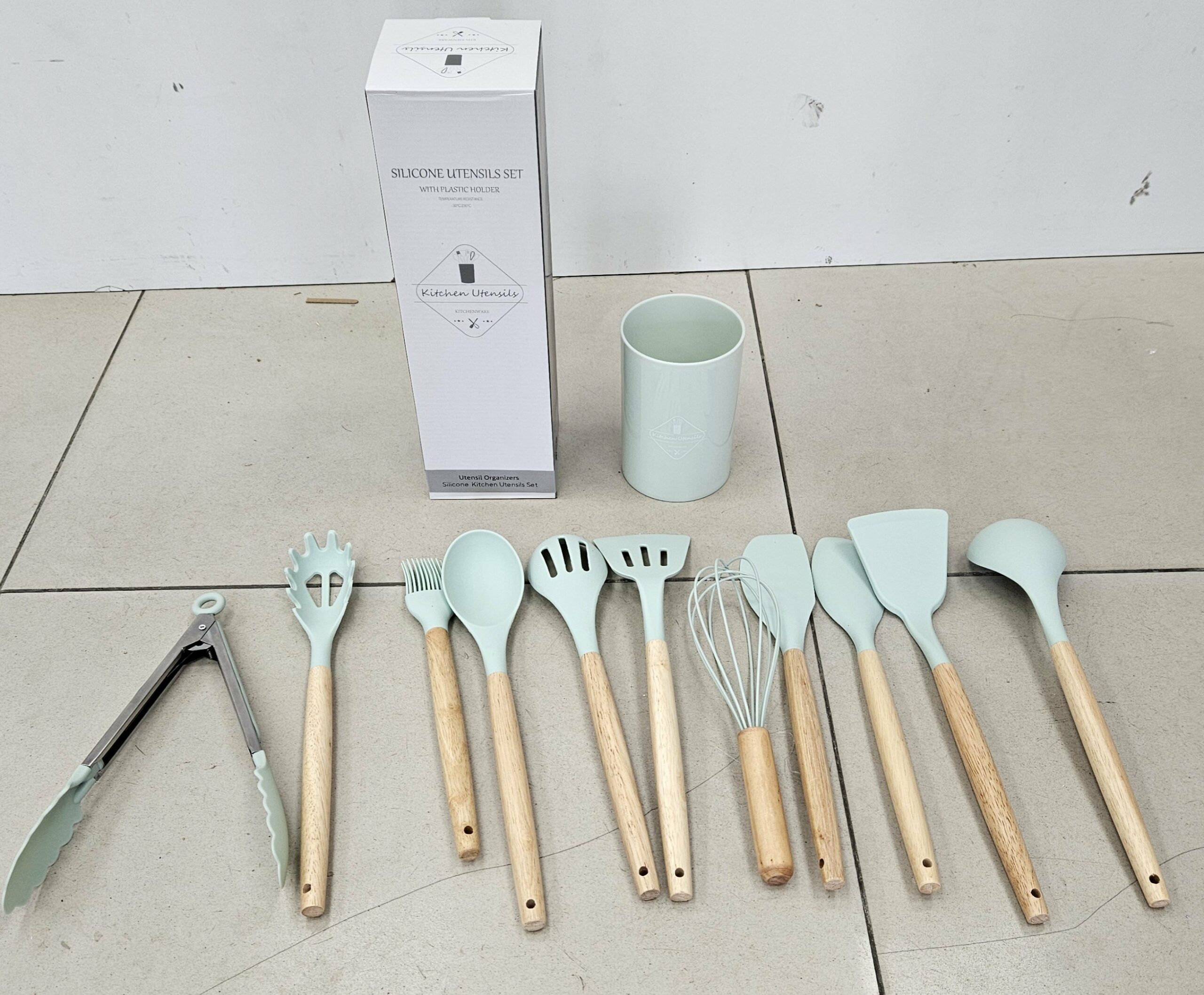 Ustensile Silicone 12 Pièces - Cyan