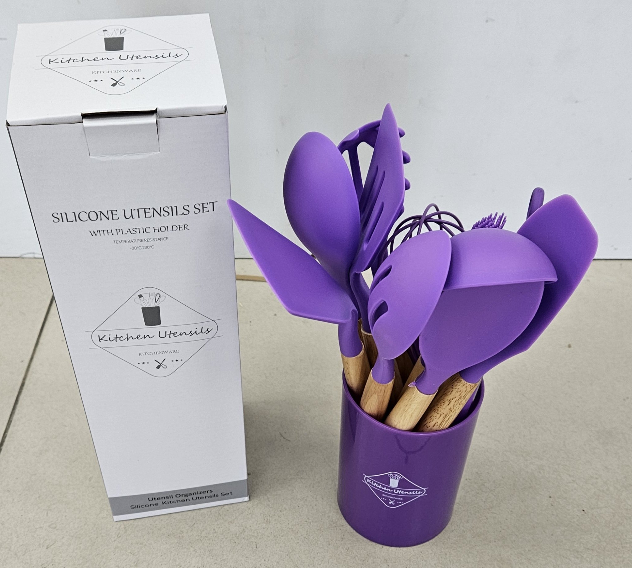 Ustensile Silicone 12 Pièces - Violet