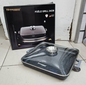 Grill 34 CM avec Couvercle + Bouchon Arôme